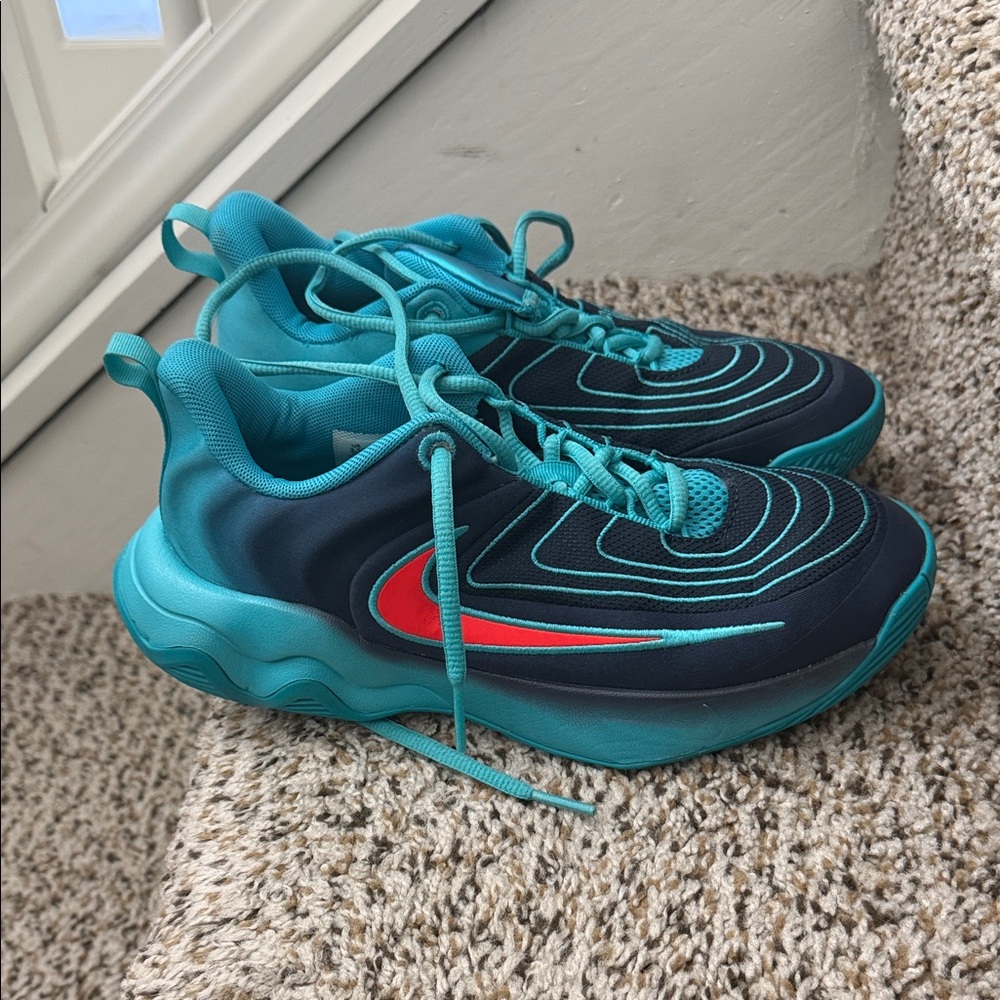Nike Kids Teal and Red Sneakers